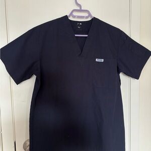 Unisex Navy Blue Scrub Top